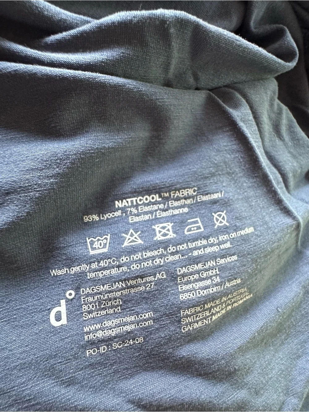 Dagsmejan Blue Nattcool Sleep Tech Pajama Shirt Womens XL